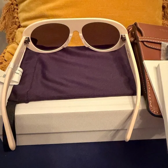 Celine Cream Oval Sunglasses - Picture 4 of 5